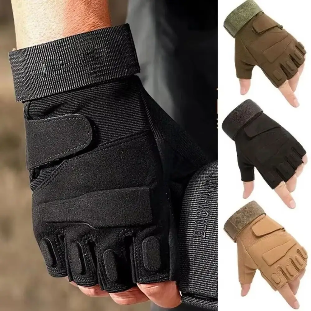 

Wear-Resistant Motorcycle Gloves Anti-Slip Vintage Racing Gloves Goatskin Leather Fingerless Half Finger Gloves