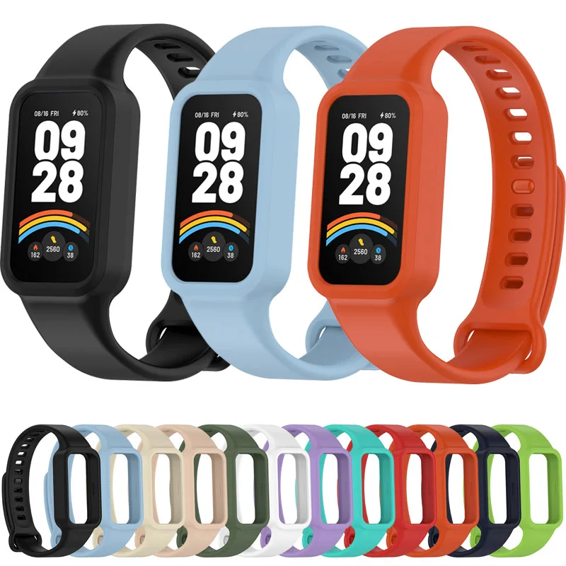 Silikonowy pasek do paska Redmi 3 Xiaomi Wodoodporny sportowy pasek do inteligentnego zegarka do aktywnych akcesoriów Xiaomi Smart Band 9 Opaska na nadgarstek