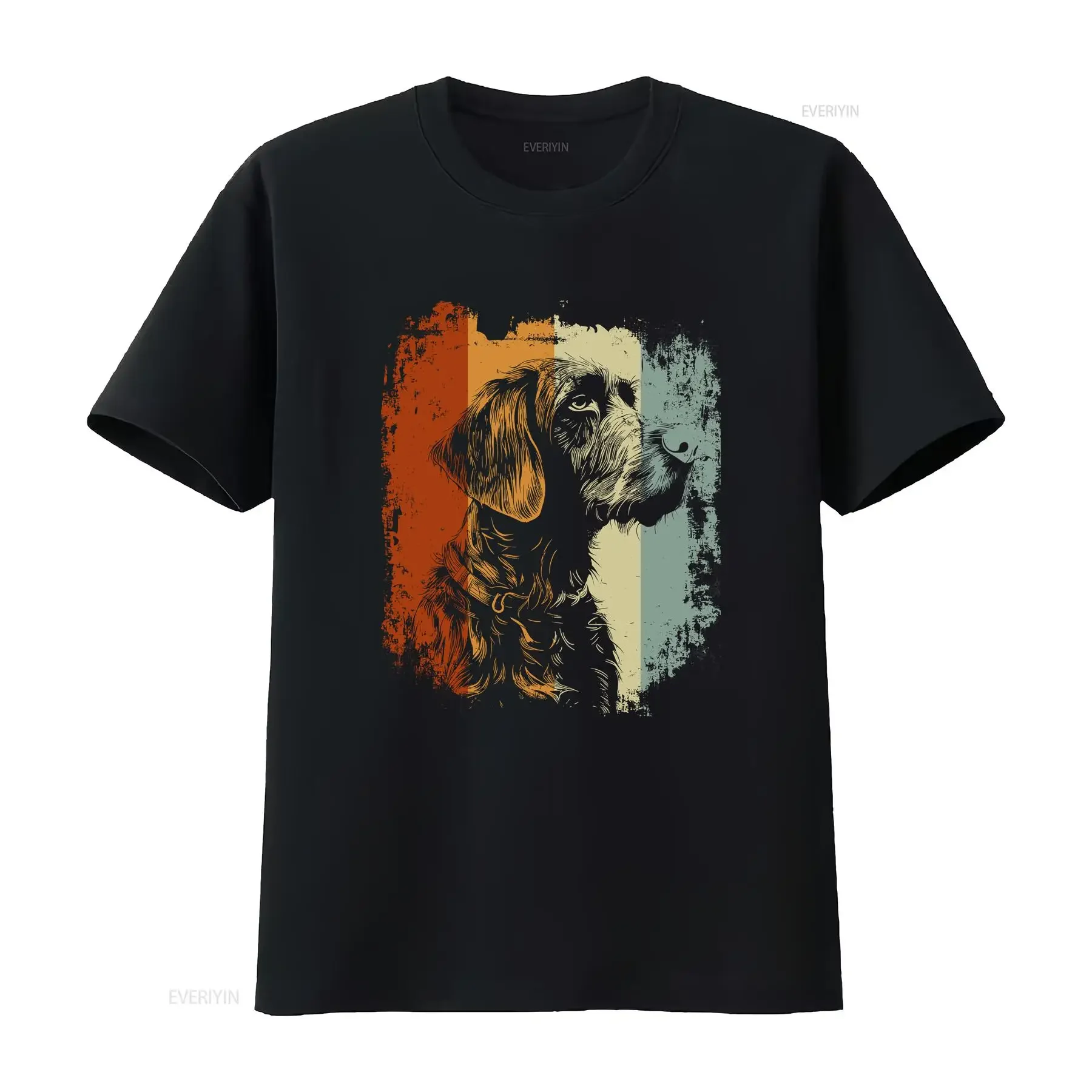 Retro Vintage Design German Wirehaired Pointer Dog T Shirt  vintage Washed designer clothes Soft Top For Everyday Wear