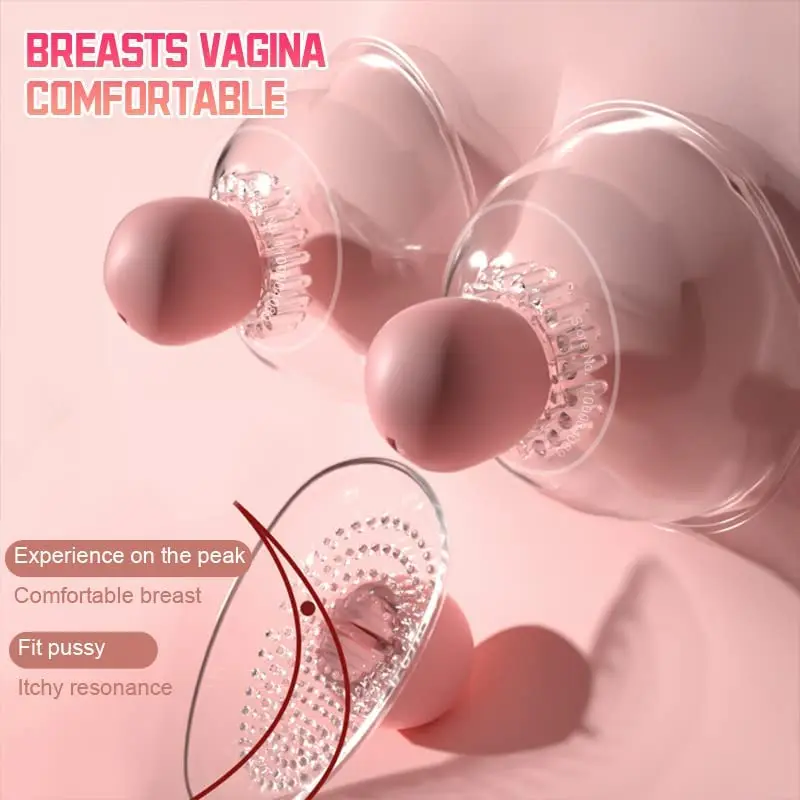 Nipple Stimulation 360° Breast Licking Vagina Vacuum Pump Wireless Vibrator Sucker Breast Enlargement Massager Sex Toy for Women