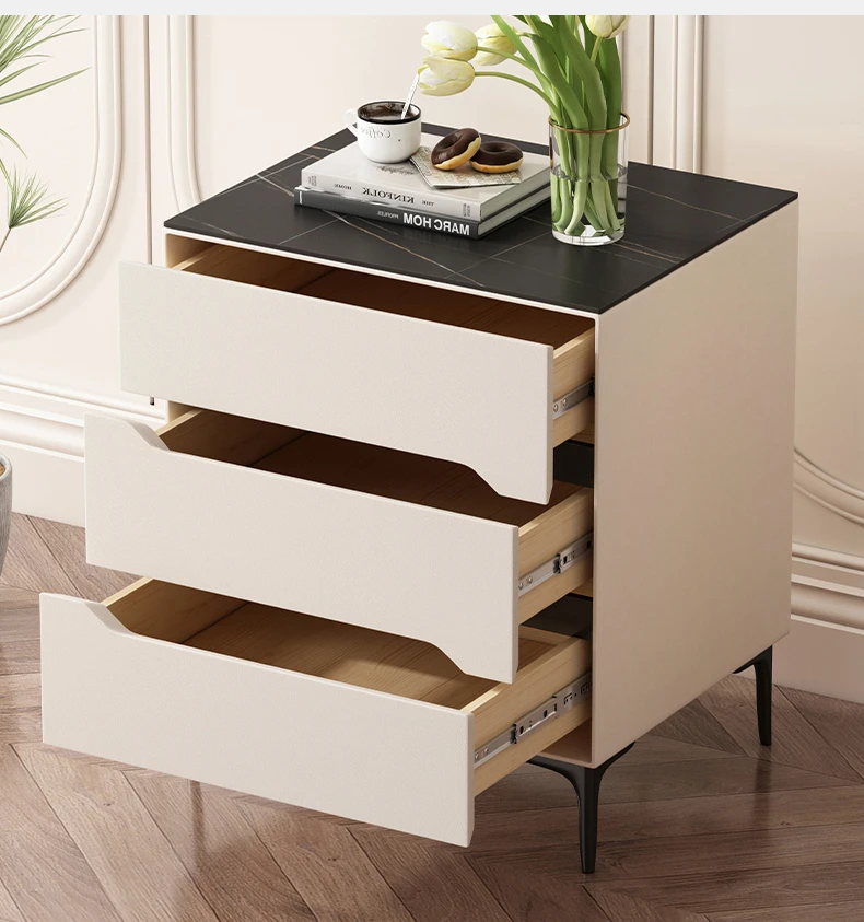 Minimalist Modern Wood Italian Bedside Table Luxury Cabinet Storage Living Room Nightstands Mesitas De Noche Furniture