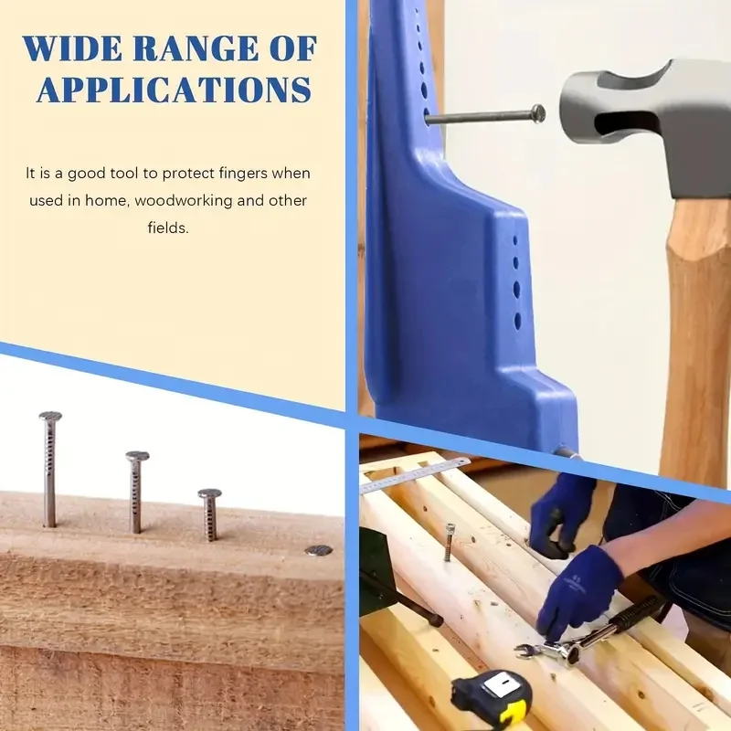كماشة أظافر آمنة للمطرقة، أداة بلاستيكية مع قبضة غير قابلة للانزلاق لمنع زلات المطرقة وحماية الأصابع