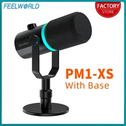 FEELWORLD PM1-XS XLR USB Dynamic Microphone with Base for Podcasting Recording Computer Gaming Live Streaming Vocal Voice-Over