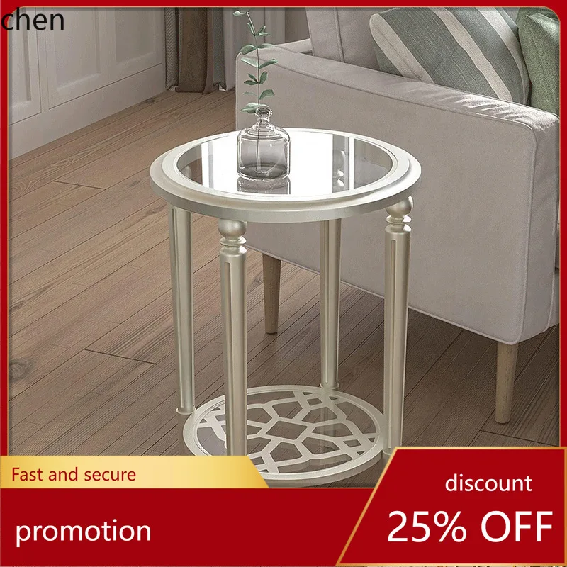 CZ Cross-Border Wholesale Modern Minimalist Mirror Glass Small Coffee Table Living Room Sofa Creative Small Side Table