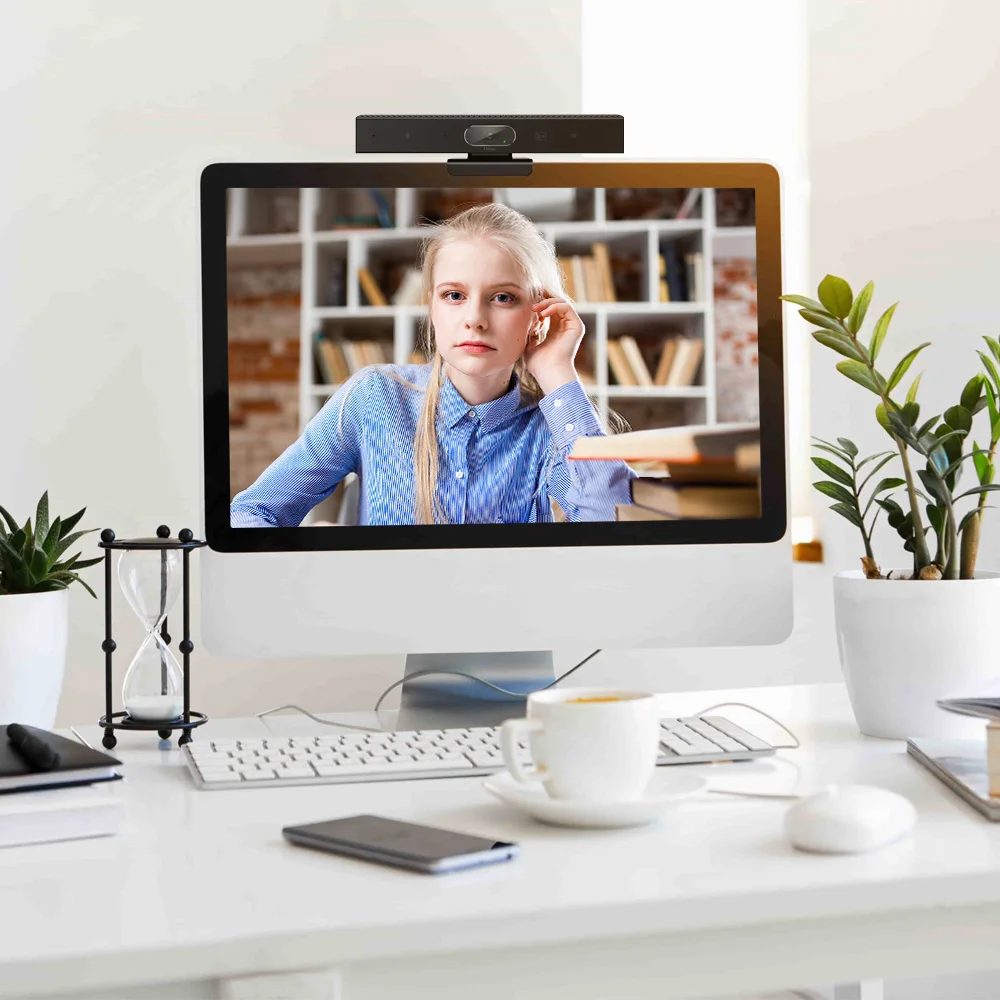2K HD AI USB Conference Webcam with Speaker and Microphone