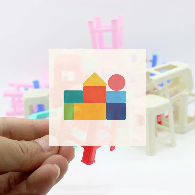 

1PC Living Room Toy 1:12 Mini Dollhouse Simulation Plastic Stool Small Chair Model Doll House Furniture Accessories Decoration