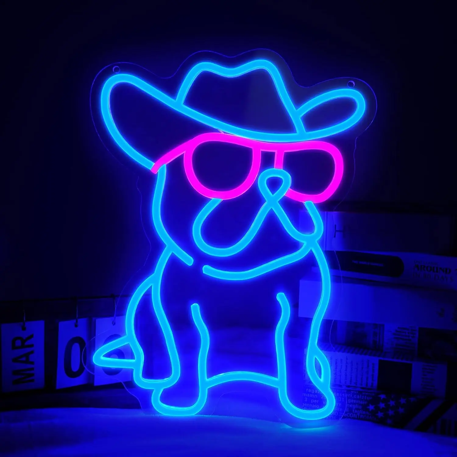 

Неоновая вывеска «Ковбойский французский бульдог» с USB-подсветкой и регулировкой яркости для зоомагазина, вечеринки, бара, игровой комнаты, спальни, декора, подарка на день рождения