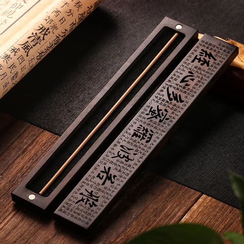 Black Sandalwood Incense Burner Holder For Incense Sticks Censer Wooden Incense Holder Home Temple Yoga Room Use