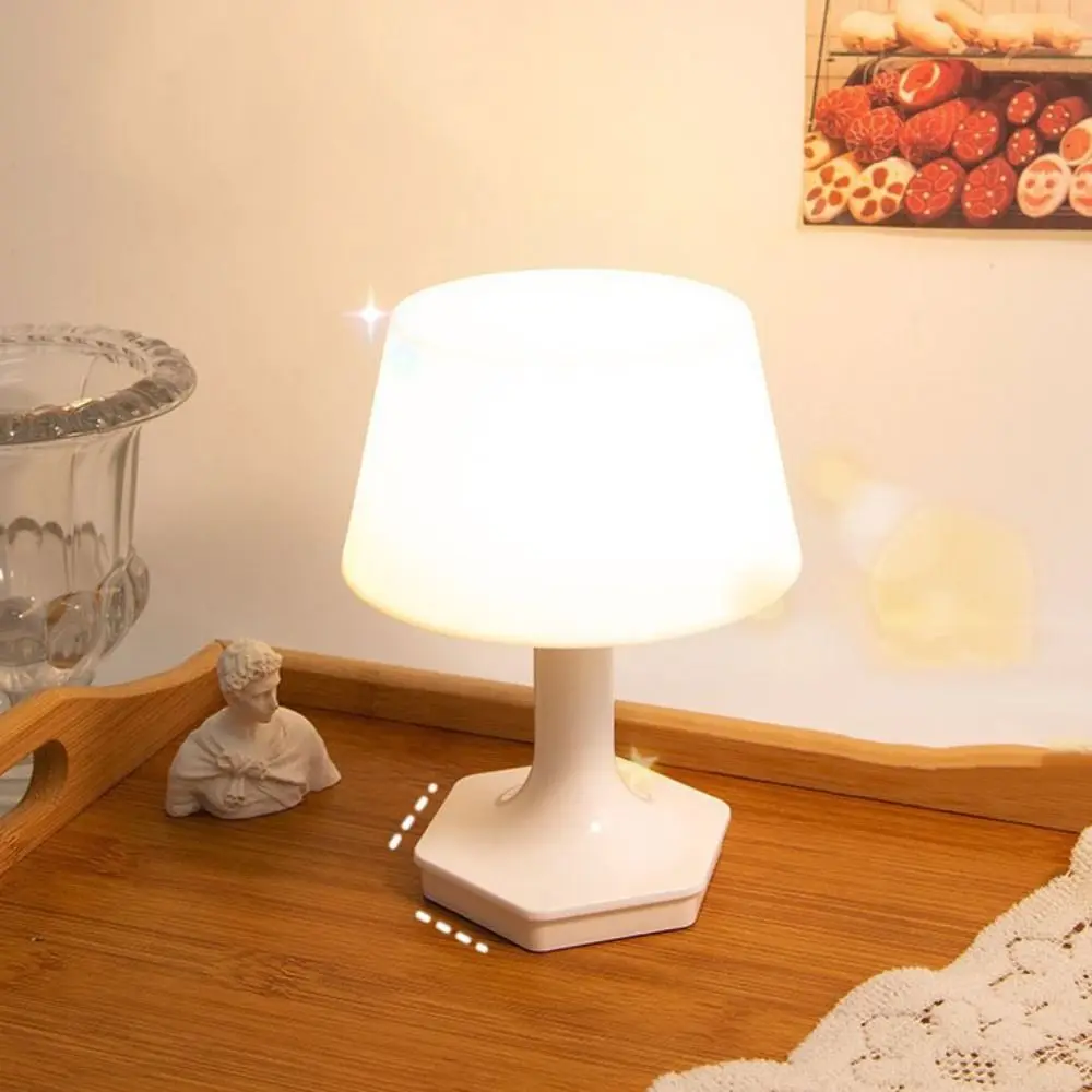 Proteção para os olhos usb recarregável lâmpada de cabeceira iluminação suave interruptor led candeeiro de mesa noite luz noturna