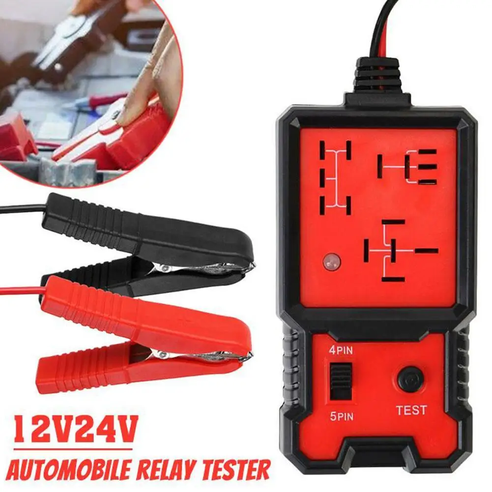 

Красный тестер реле 12 В, универсальный электронный автомобильный детектор цепей, инструмент для проверки батареи, инструмент для авторемонта