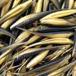 Swolfy 100pcs 7cm/1.8g 5cm/0.65g Soft Fishing Lures Jerk Minnow Split Tail Fish Fake Bait For Sea Bass Freshwater And Saltwater
