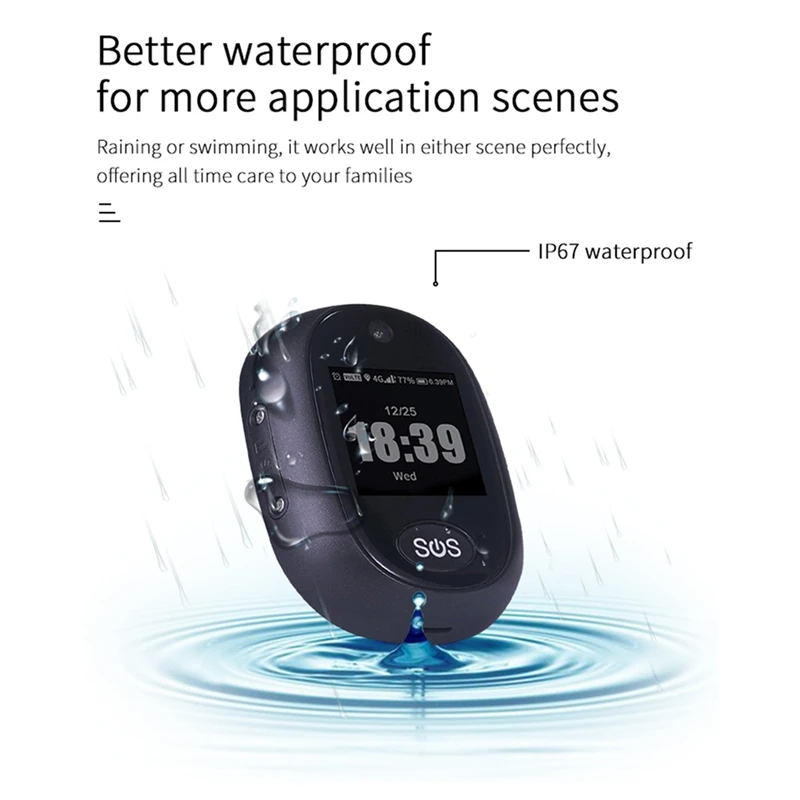 4G GPS Tracking Pendant V45 For Kids Elder Mini GPS Personal Tracker Alarm Talking Clock Waterproof