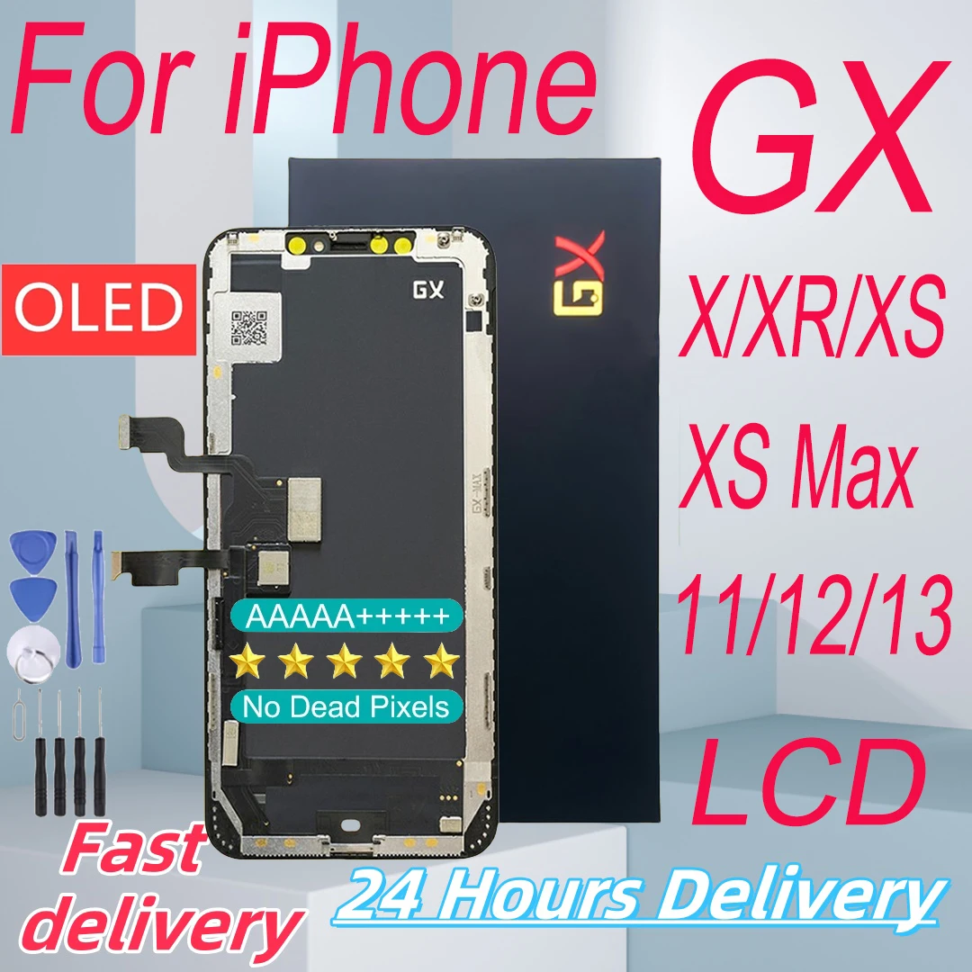 GX AMOLED LCD For iPhone X XS Max Display True Tone With 3D Touch Screen For iPhone 11 12 Pro Max 12Mini LCD Pantalla Digitizer