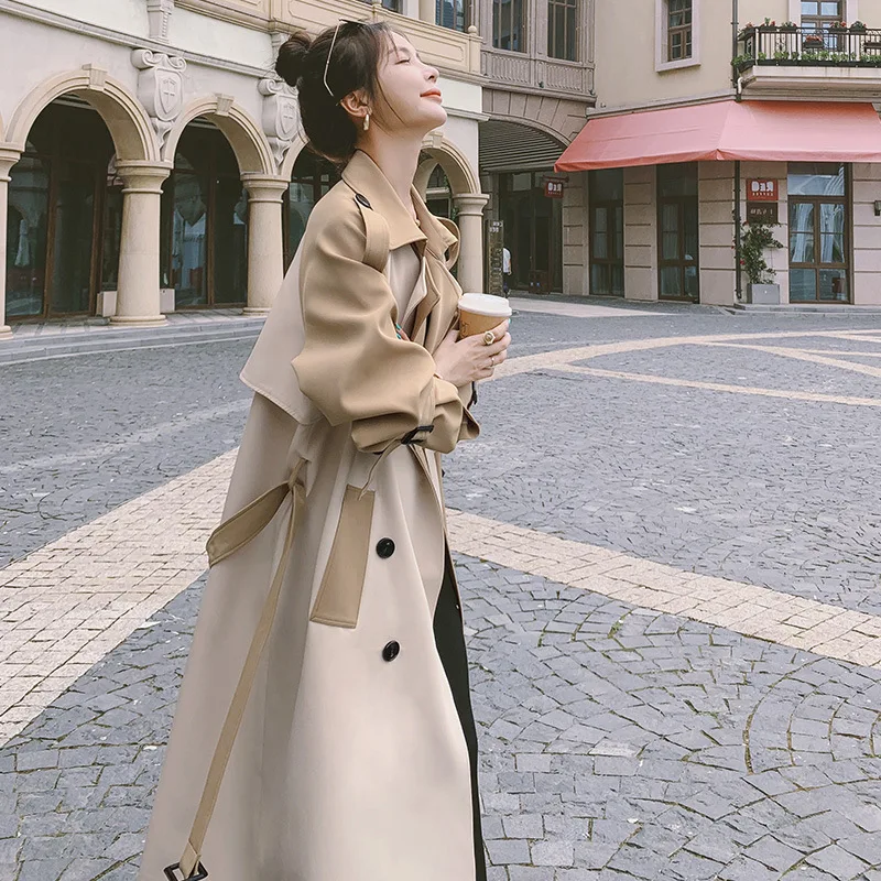 SuperAen Korean Style Popular Trench Coat 2024 Spring and Autumn Fashion Long Coat for Women