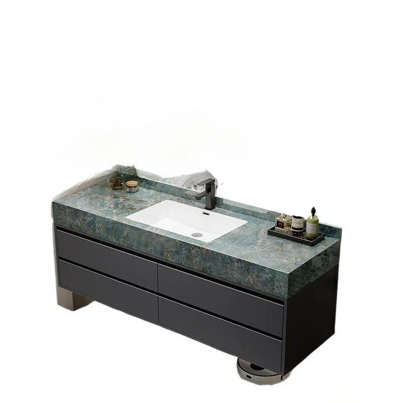 Bathroom Cabinet Sapphire Slate Ceramic Basin Smart Mirror Cabinet Four Pumping Storage Hanging Washbasin