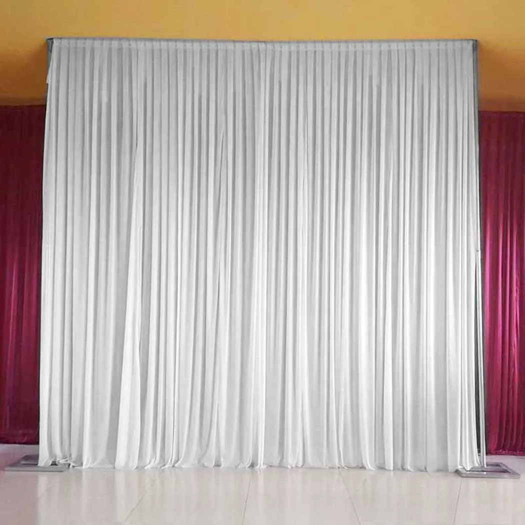 

10ft X 10ft White Pleated Decoration Wedding Photography Backdrop Curtain For Celebration Stage Party Decor