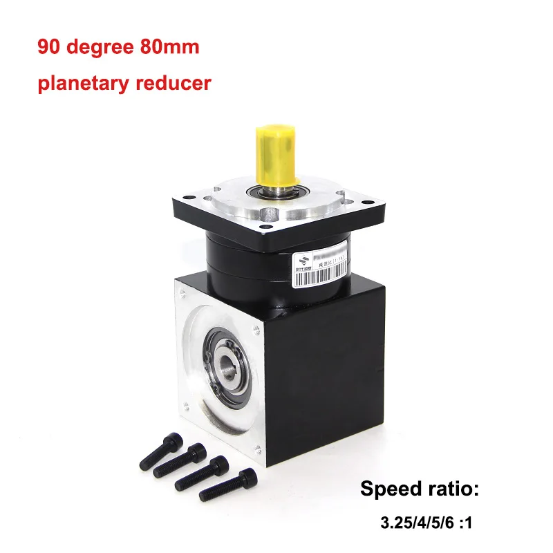 

90 Degree 86mm Planetary Reducer Right Angle Gearbox for Nema34 Stepper Servo motor Speed Ratio 3:1 4:1 5:1 6:1