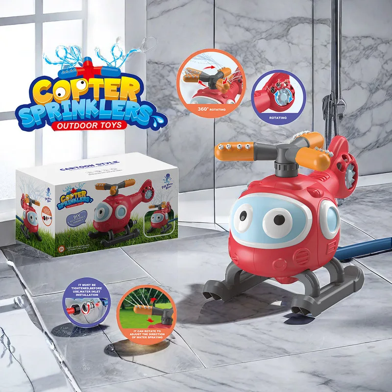 2 في 1 رذاذ الماء الرش البيسبول مجموعة المياه النفاثة هليكوبتر صنبور رذاذ الماء لعبة للأطفال حديقة في الهواء الطلق متعة اللعب اللعب