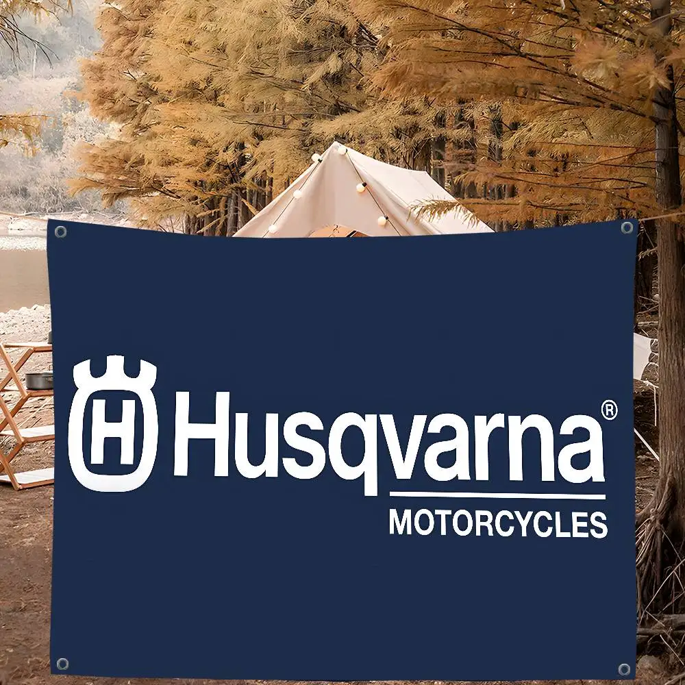 H-Husqvarnas Logo Retro Flags Multiple Choice Living Studio Booth Interior Decoration Banner