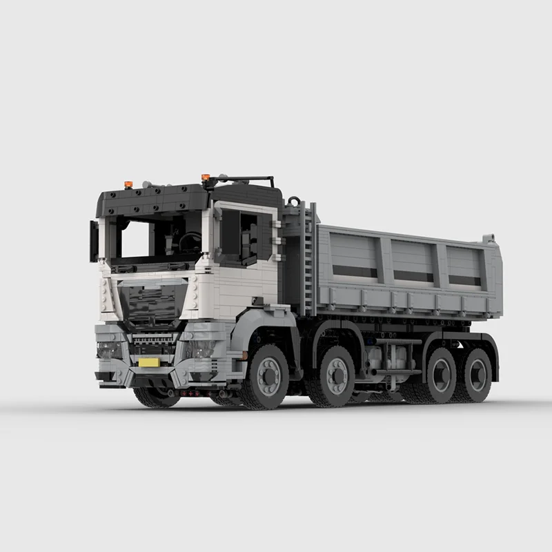 Moc قوالب بناء رجل جديد TGS 8x8 تفريغ شاحنة حضرية بيضاء وحدات نموذج التكنولوجيا كتل عيد الميلاد لتقوم بها بنفسك لعبة هدية البناء #2