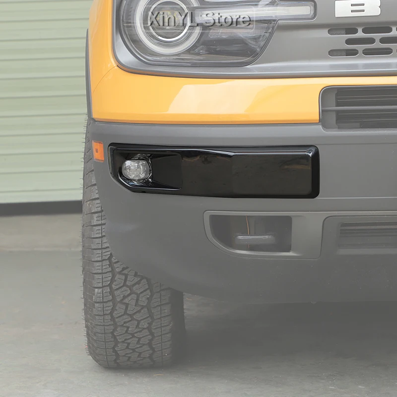 Car Front Fog Light Lamp Trim Cover Frame Protector Decoration Styling for Ford Bronco Sport 2021Up Exterior Accessories