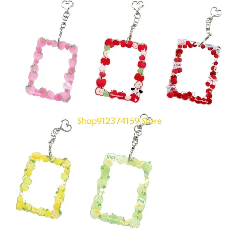 G5AE Photocard Holder Korean Popular Photo Card Holder with Keychain Cards Holder Pendant Keychain Student Card Sleeves