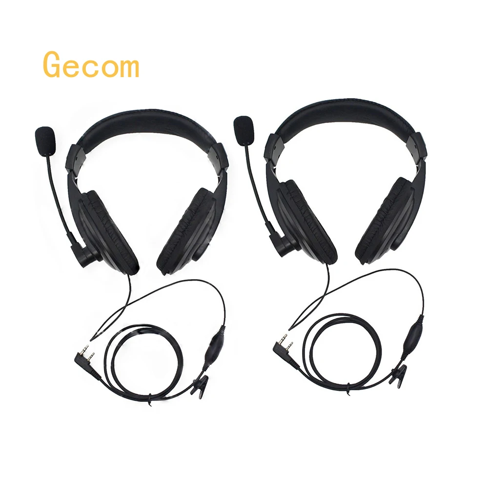 2PCS Walkie talkie PTT VOX two way radio Headset earpieces 2 Pin K BF-888S 777 noise cancelling earphone for WOXUN KG-UVD1P 679