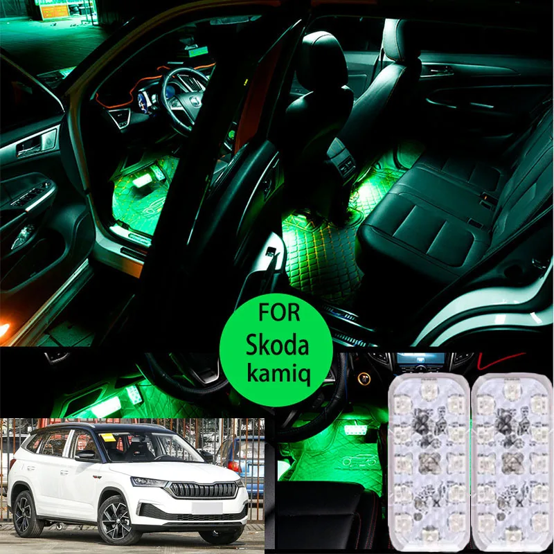 

FOR Skoda kamiq LED Car Interior Ambient Foot Light Atmosphere Decorative Lamps Party decoration lights Neon strips