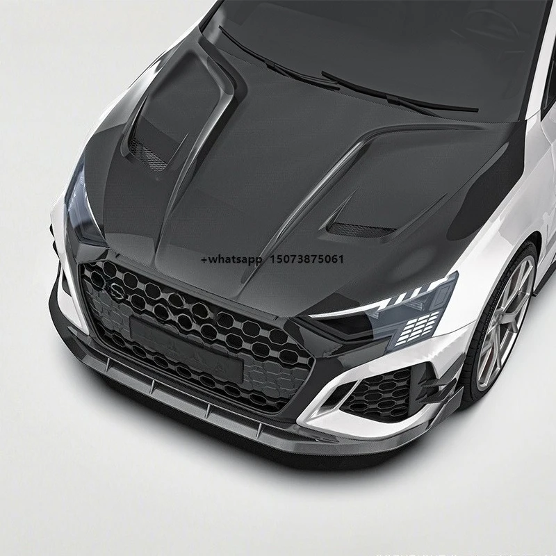 Paktechz Dry Carbon Fiber Body Kit Engine Hood for  RS3 S3 8Y Sportback Saloon Sedan