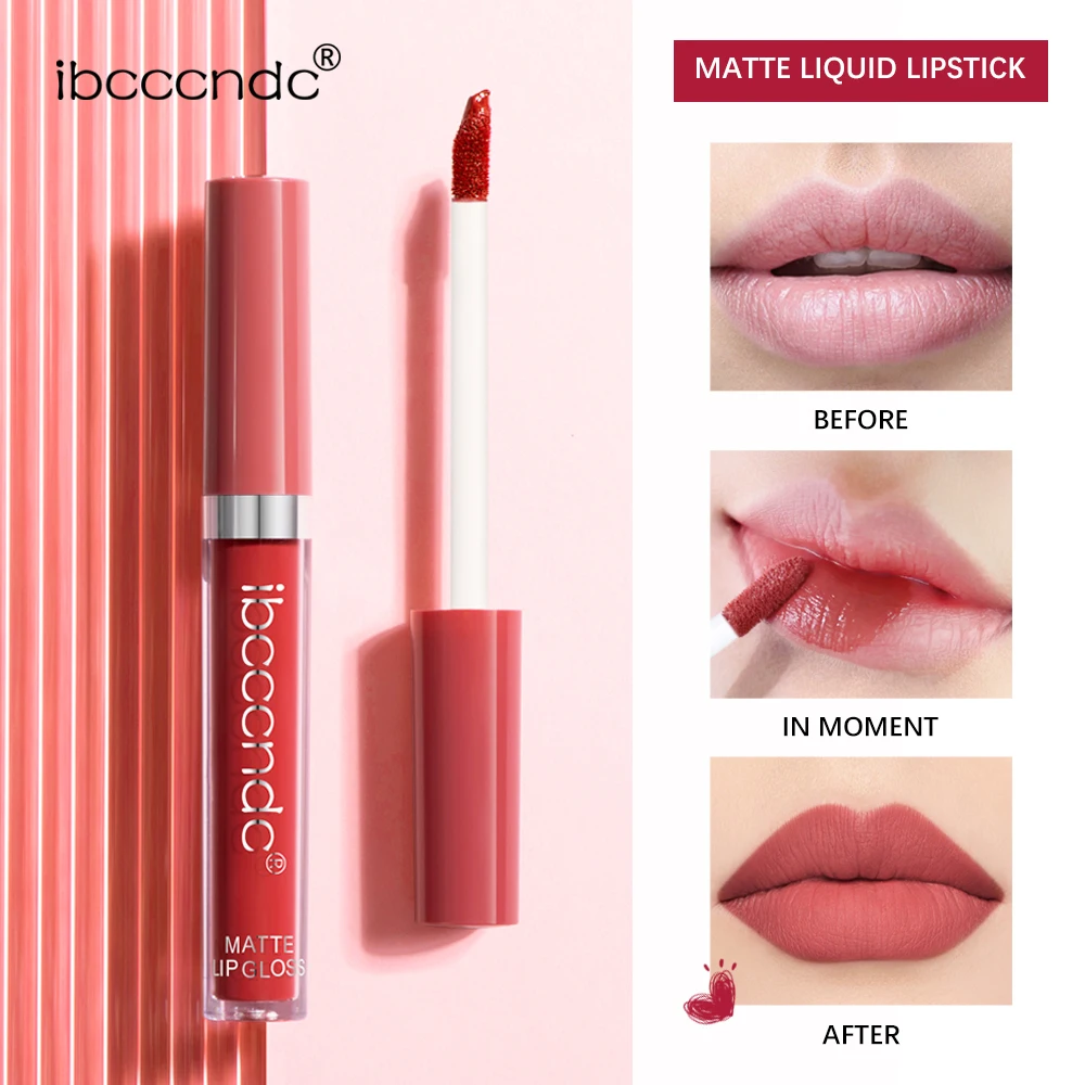 Matte Velvet Lip Gloss Lipstick Waterproof Non-stick Cup Not Easy To Fade Long Lasting Lip Glaze Lipstick Makeup Cosmetics