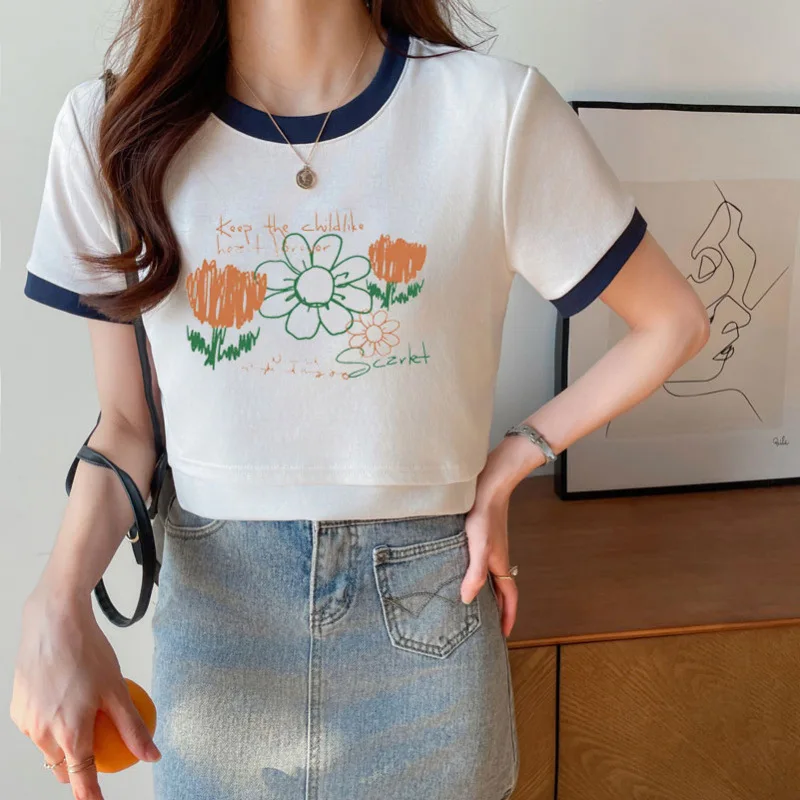 

Maternity Clothes Short Sleeve Nursing T-Shirts Tees Cotton Casual Pregnant Women Bottoming Homewear Postpartum Pullover Tops