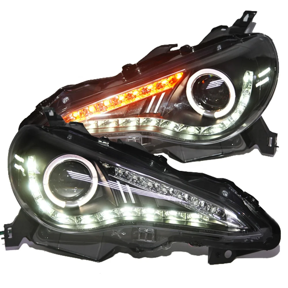 2013 To 2014 Year FOR TOYOTA GT86 FT86 LED Head Light Black Angel Eye Black Housing SN