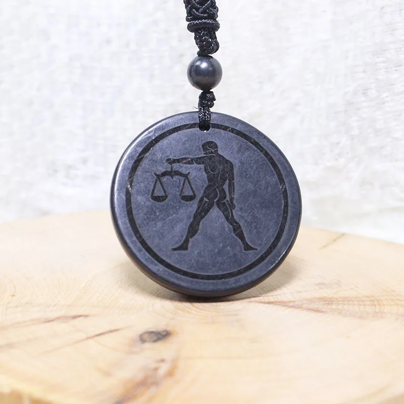 Camaz Nieuwe Shungite Hanger Twaalf Dierenriemtekens Shungite Natuursteen Ketting 2024