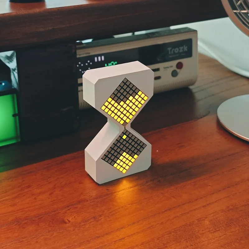 Digital LED Hourglass Timer Pixel Display Desk Ornament Fun Novelty Tech Gadget for Birthday Gift To Male Friends Classmates
