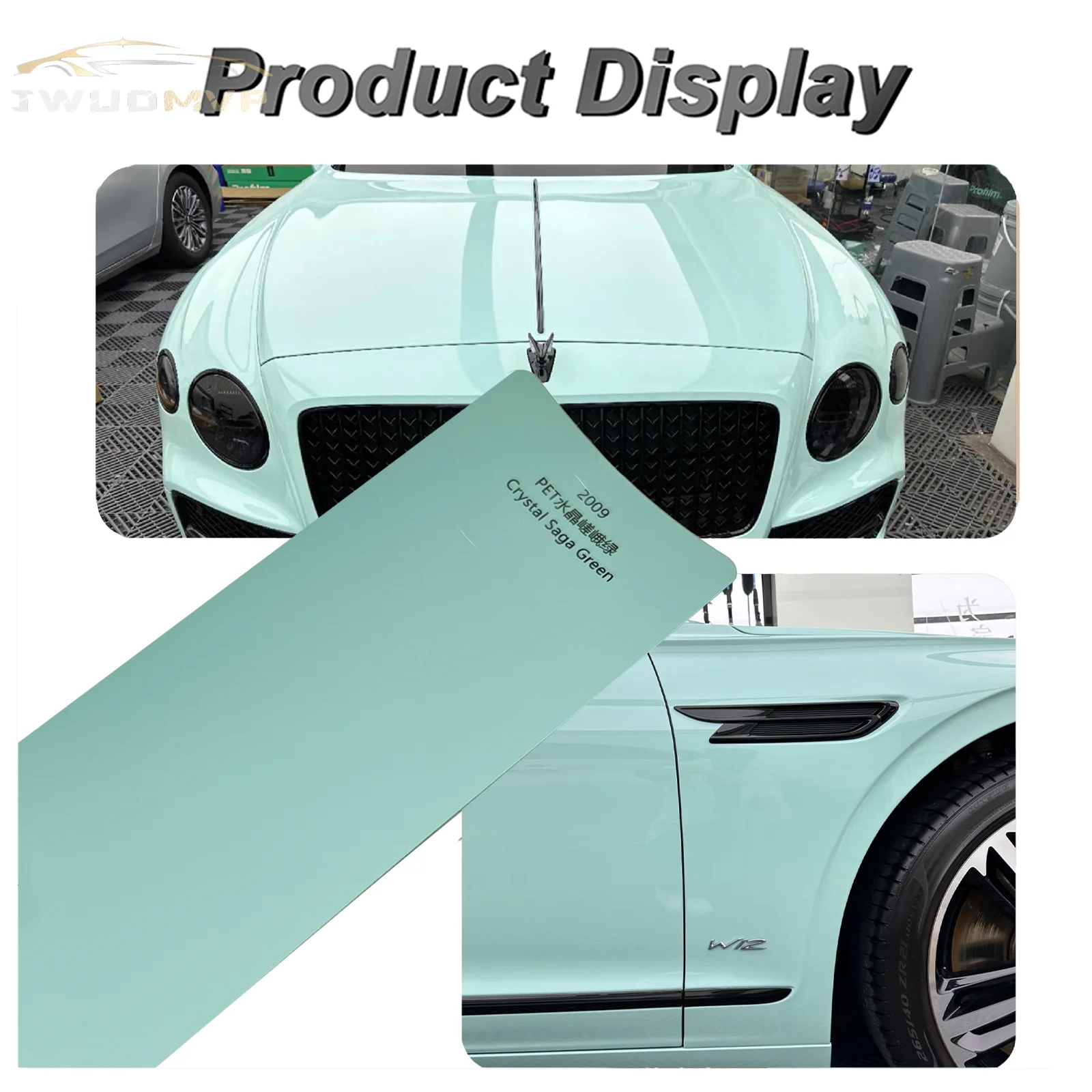 

1,52*16 м/лот ПЭТ Кристалл Сага зеленая автомобильная краска меняющая цвет PPF виниловая наклейка обертка ПЭТ жемчужная пленка для кузова автомобиля