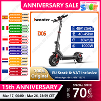 iScooter iX6 EScooters 1000W Powerful Motor 48V17.5Ah Battery NFC Start eScooter Multifunctional LCD Instrument Electric Scooter