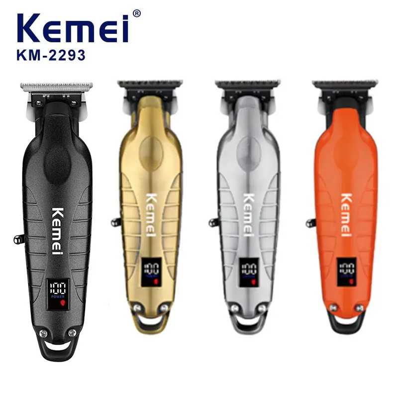 Kemei 2293 professionnel hommes tondeuse à barbe zéro écart sans fil tondeuse à cheveux barbier finition Rechargeable Machine de coupe de cheveux