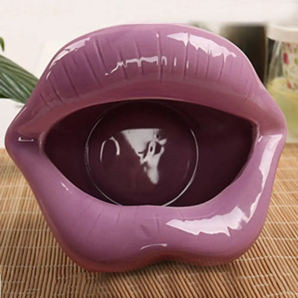 Creative Lips Shape Smoking Ashtray Ceramic Ash Holder Cigarette Ash Container Decorative Ash Tray cenicero cendrier пепельница