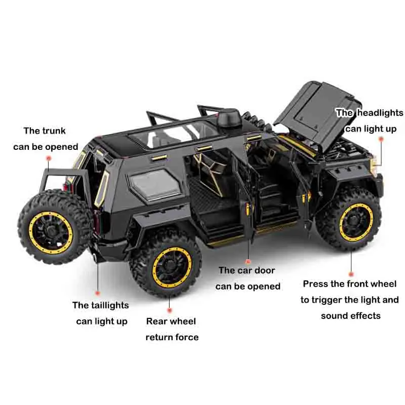 

1:24 G.PATTON Alloy Diecast Metal Model Off Road Vehicle Ornament Home Interior Decoration Kids Gift Birthday Present For Boys