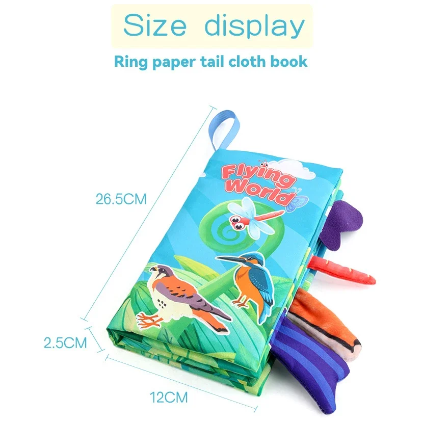 0-36M Baby Early Learning Toy Tail Cloth Book Puzzle Parent-child Interactive Sound Paper Infants Activity Toys for Babies