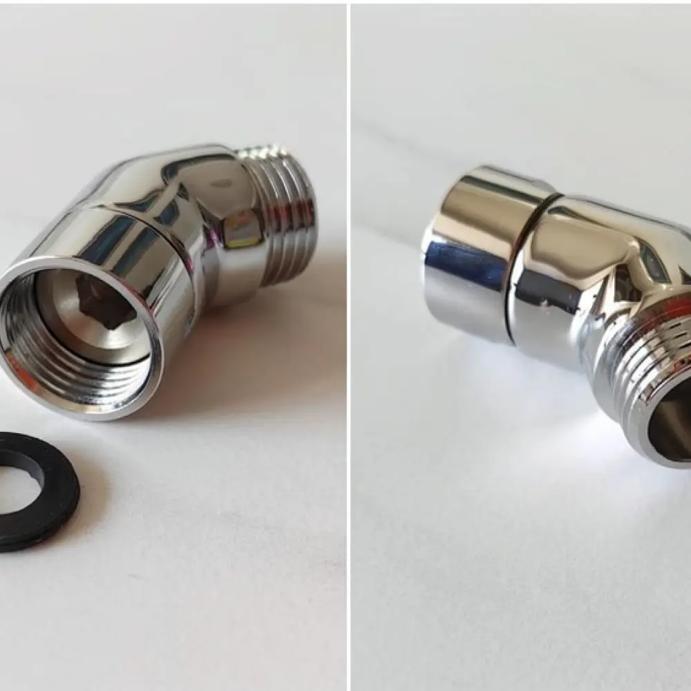 Metal Swivel Connector For Shower Hose 135 Degree Angle Adapter Anti Tangle Bathroom Accessory Replacement Part Unit