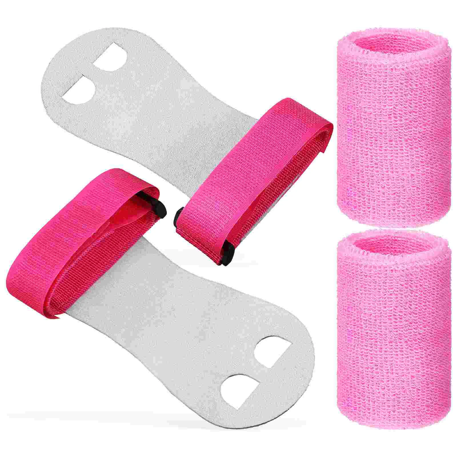 

4 Pcs Hand Non-slip Palm Protector Fitness Wrist Tape Adjustable Cowhide Gymnastic Sleeve Gymnastics Wristbands for Girls