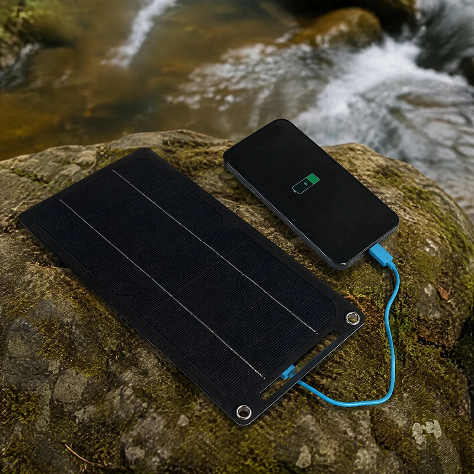 Portable 10W Solar Panel USB Type-C Dual Output 22.5% Efficiency 5V Monocrystalline Outdoor Camping Hiking Solar Phone Charger