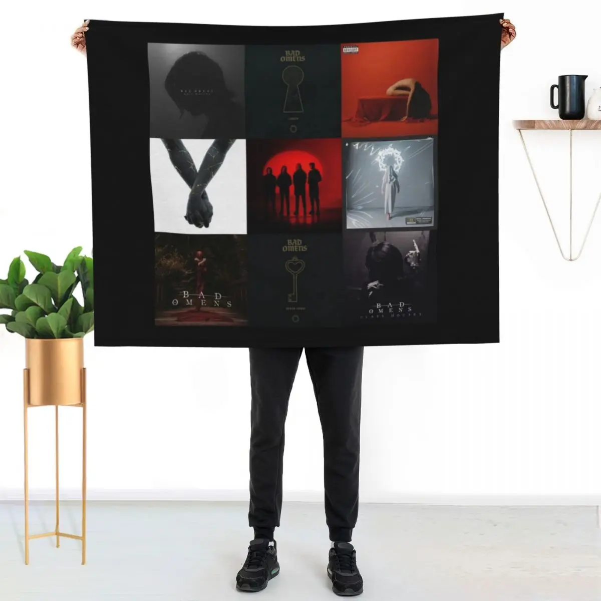 Bad Omens all albums, popular singles and members Throw Blanket Flannel Fleece Soft Warm Throw Blanket