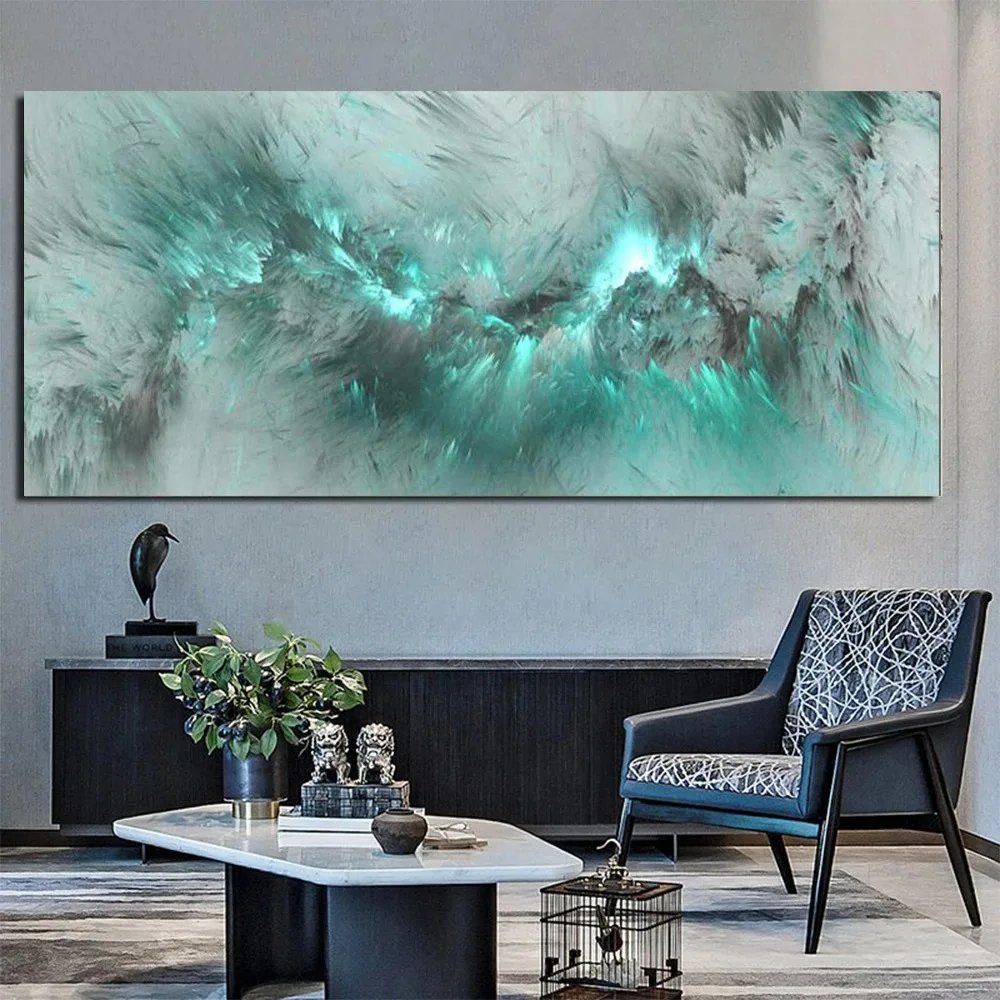 Grey Yellow Cloud Abstract Art Oil Painting Posters And Prints on Canvas Modern Art Independe Wall Picture For Living Room Decor