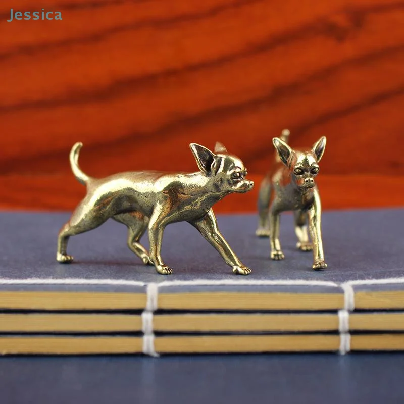 ♥♥♥♥Hairless Dog Puppy Brass Figurine Desktop Decorations - view 5