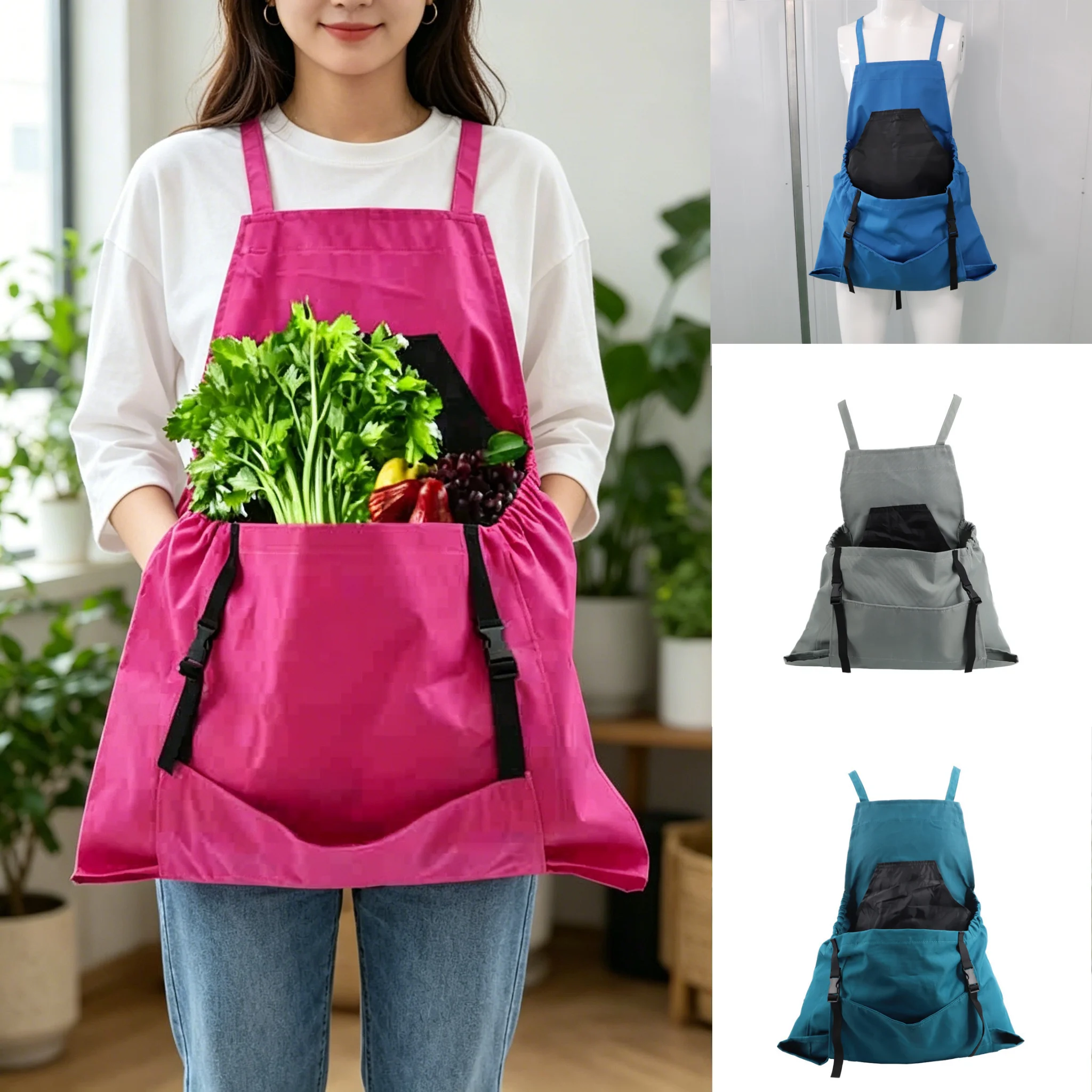 

Уличный большой фартук-рюкзак с карманами и быстрым сбросом для сбора урожая и садовых работ - Прочная садовая экипировка