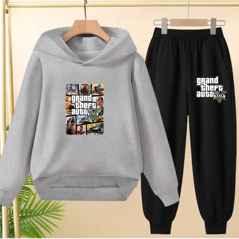 

Kids Hoodie Street Passion Game GTA5 Print Coat Sweatshirt 3-12Yrs Top+Trousers 2P Boys Girls Clothes Jogging Sports Leisure Set