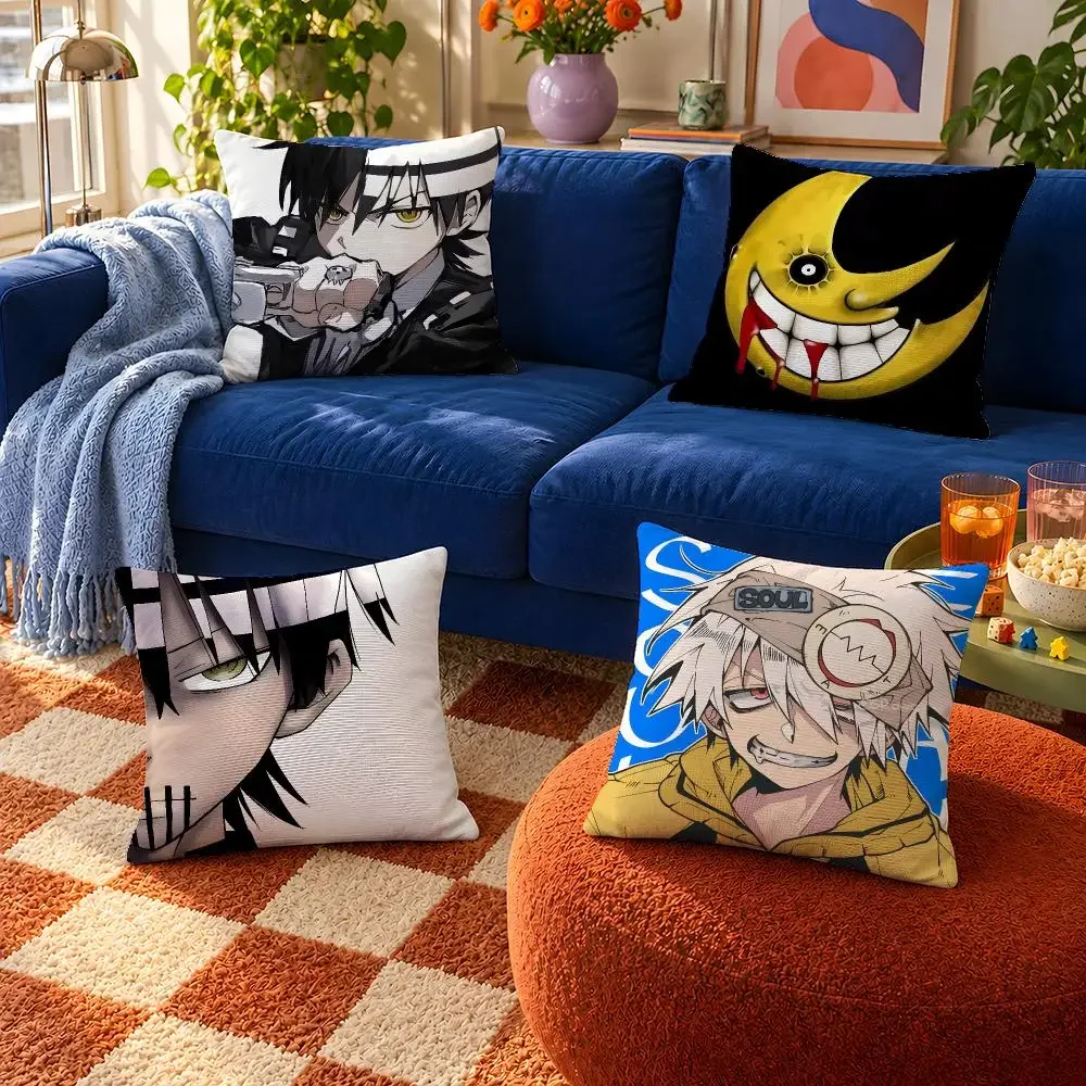 Anime Soul Eater Maka Soul Death the Kid Cushion Cover Throw Pillow Soft Short Plush Cozy Durable For Sofa Bedroom Home Decor