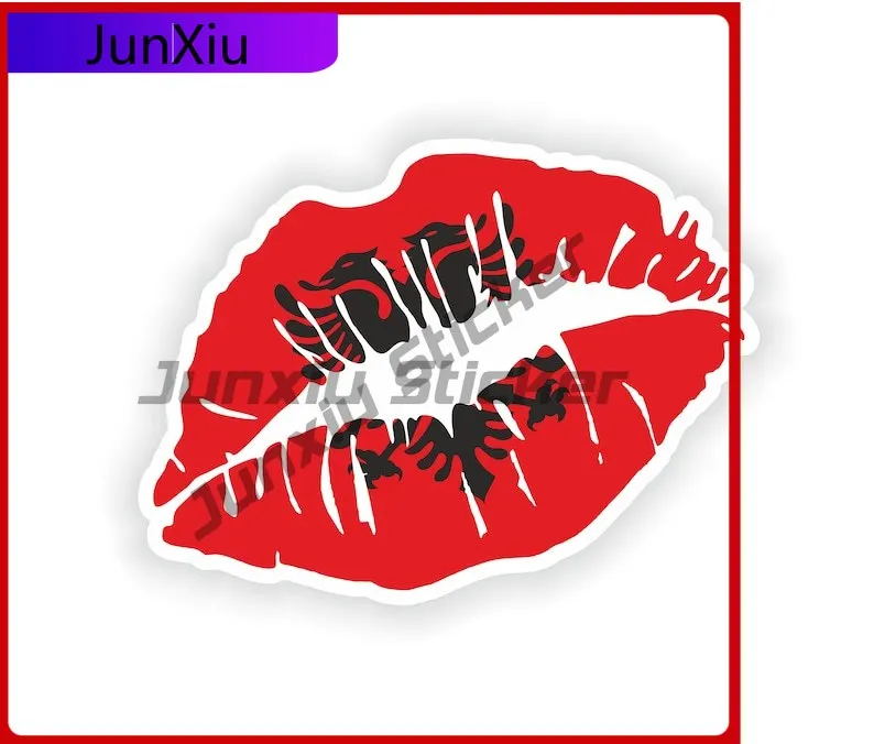 

Albania Lips Flag Sticker Car Funny Decoration Stickers For Camper Van Bicycle Decals For Bumper Laptop Book Fridge Guitar Motor